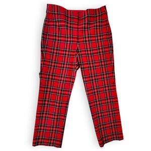 J.Crew Women’s Size 8 Tartan Plaid Crop Pants | Holiday Ready Red Plaid Straight